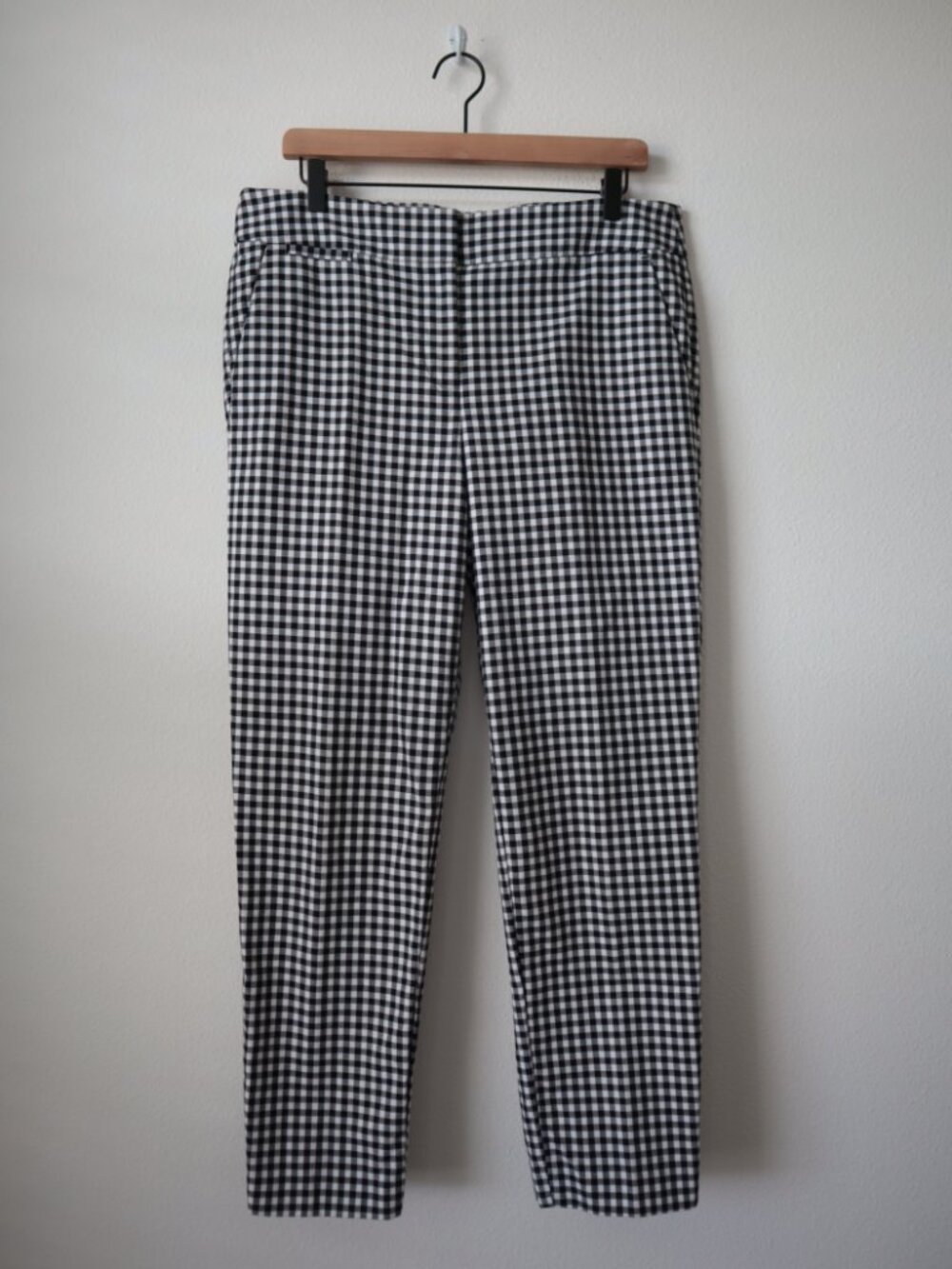 LOFT Black and White Gingham Pants | 10